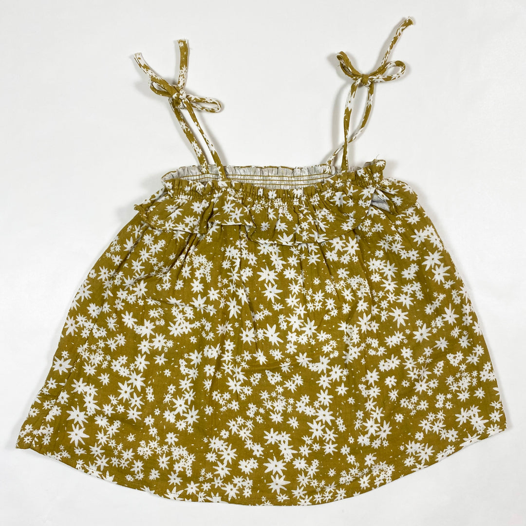 Rylee + Cru mustard floral top 8-9Y 2