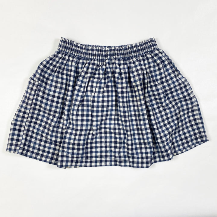 Emile et Ida navy gingham flanel skirt with pockets 6A 2