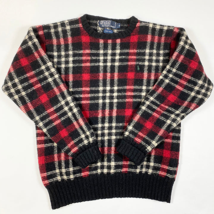 Ralph Lauren Vintage Schottenkaro-Wollpullover M/ca10-12Y