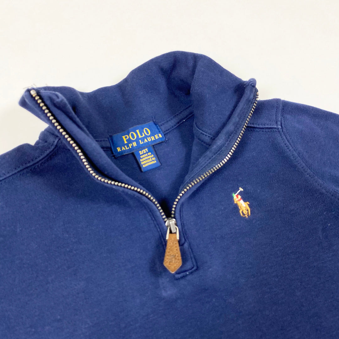 Ralph Lauren navy half-zip sweater 2/2T