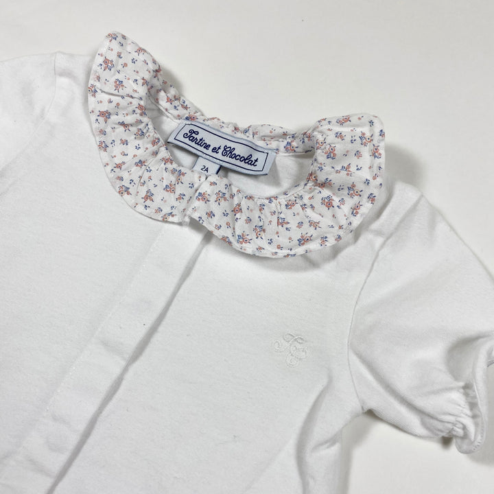 Tartine et Chocolat white floral collar body 2Y 2