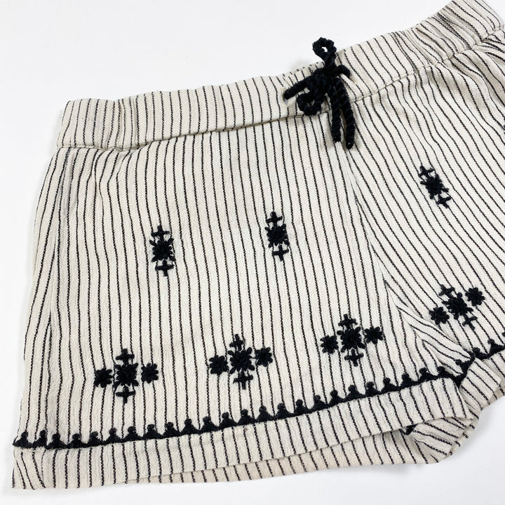 Zara ecru/black striped shorts with embroideries 12-18M/86cm