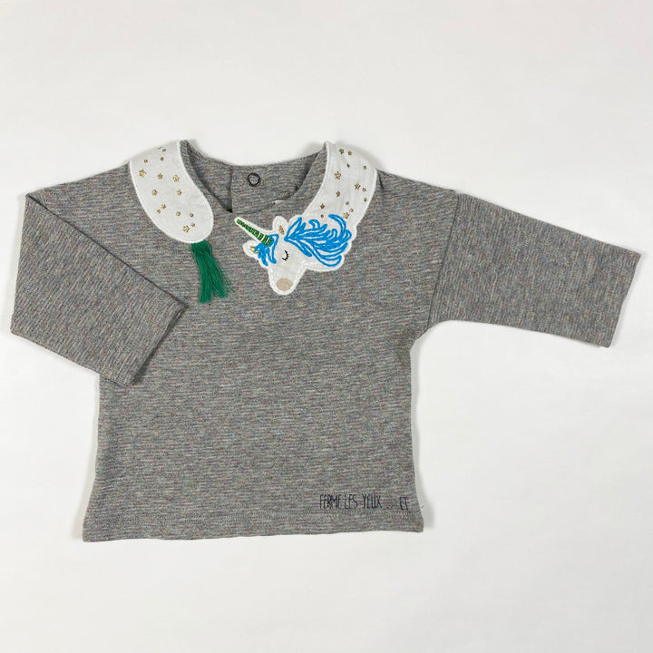 Catimini grey glitter unicorn pullover 3M/59 1