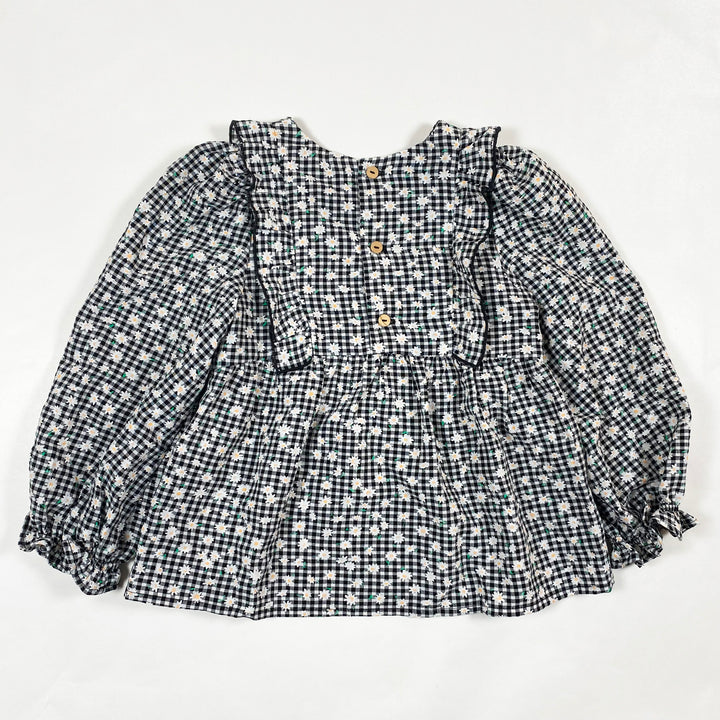 Zara black gingham daisy blouse Second Season 4-5Y/110 3