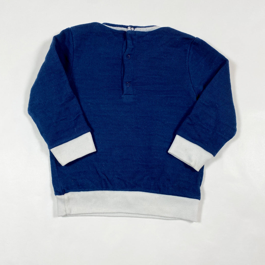 Petit Bateau blue fish sweatshirt 18M/81 2