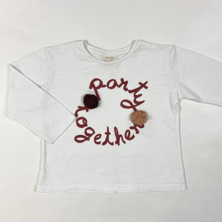 Zara Pompom Party langärmliges T-shirt 6-9M/74