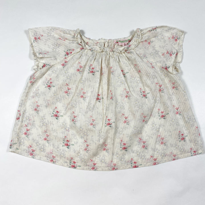 Bonpoint ecru floral blouse 3Y 1