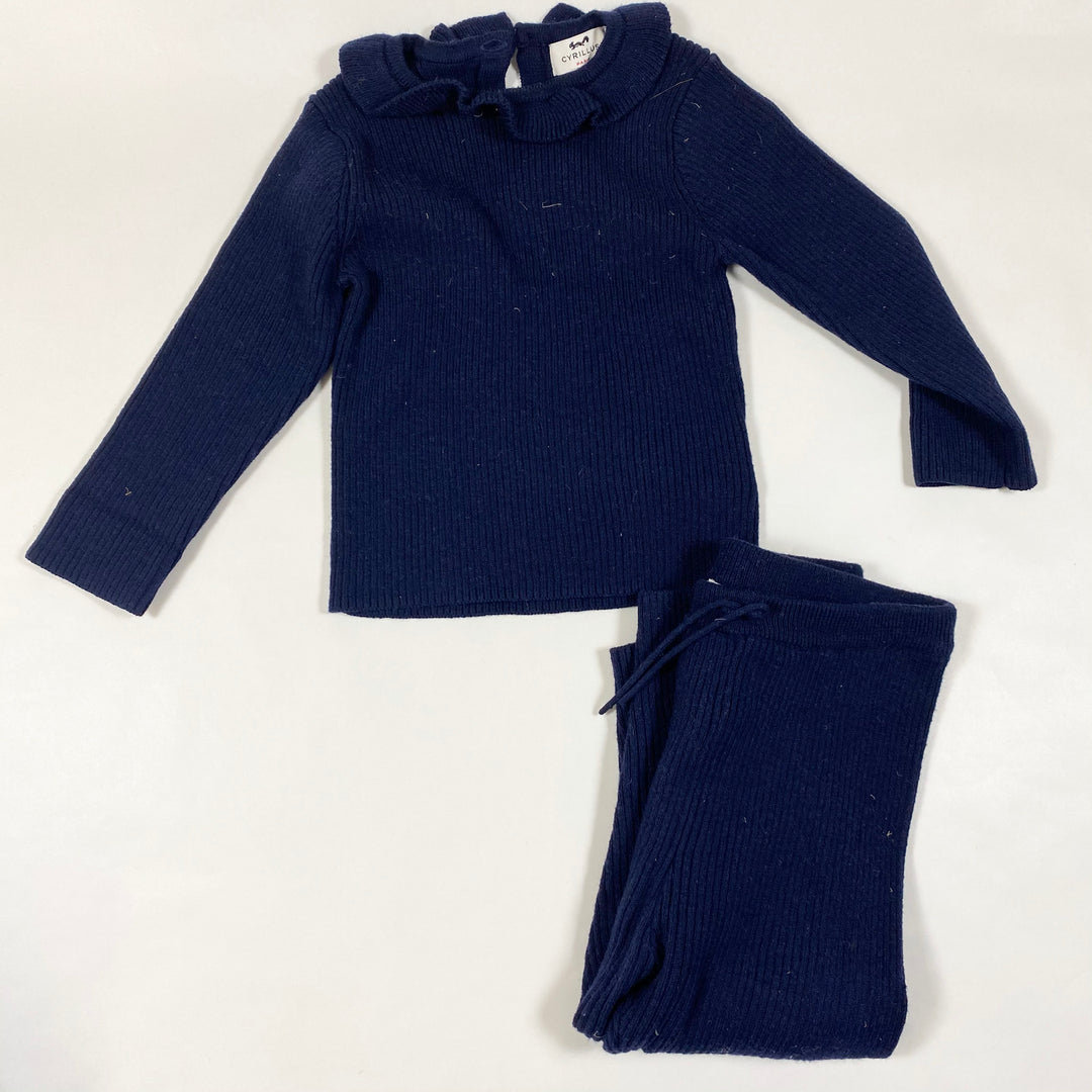 Cyrillus navy pullover + trouser set 24M 1