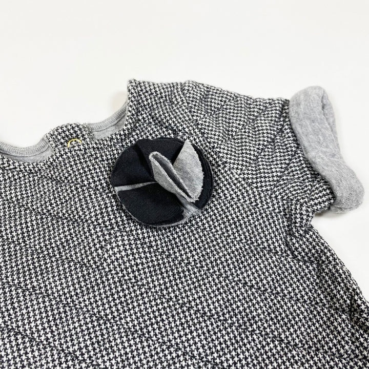 Petit Bateau grey short sleeved houndstooth quilted double knit dress 3Y/95