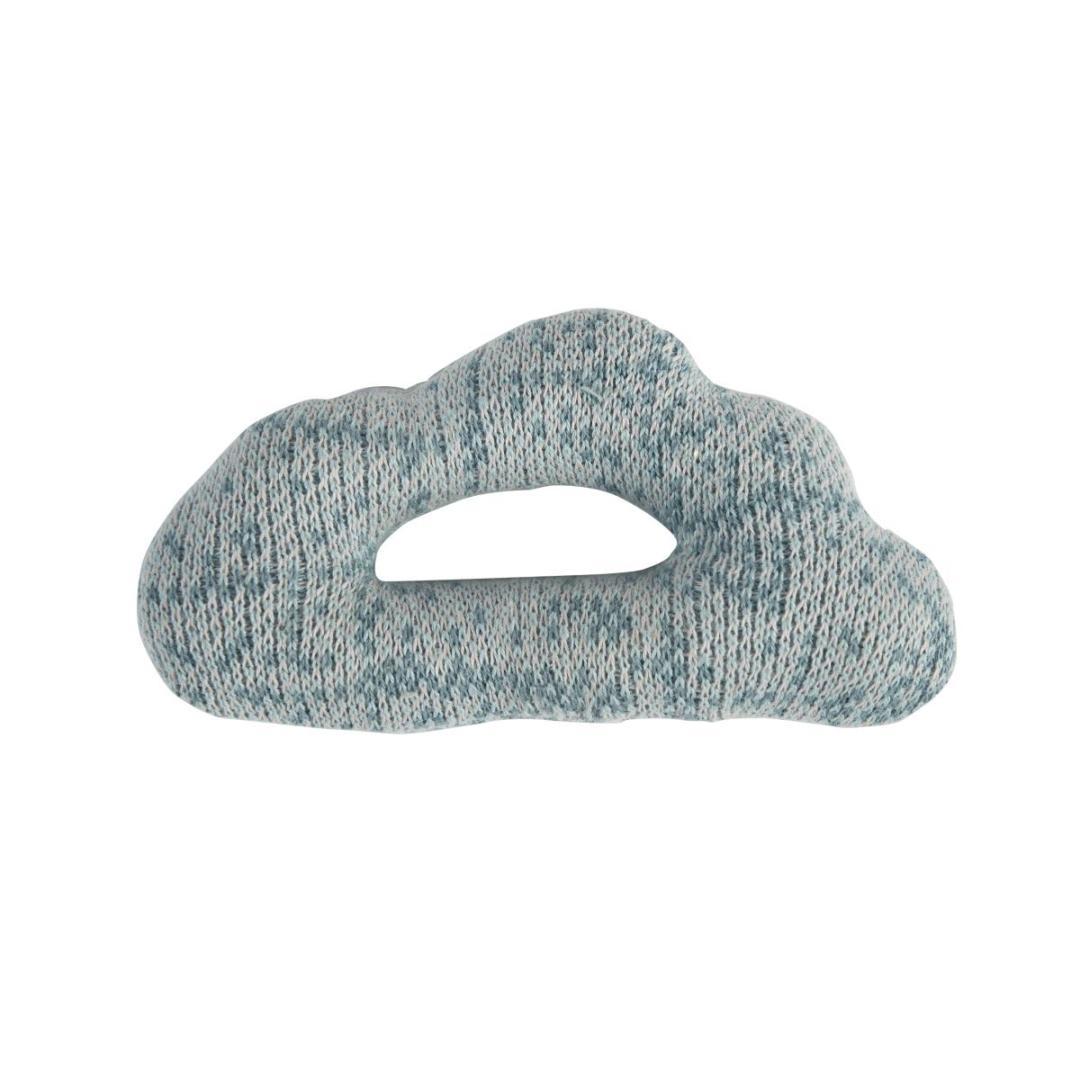 Sebra blue cloud cotton knit rattle