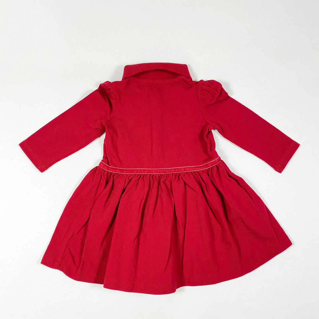 Ralph Lauren rotes langärmeliges Kleid mit Samtschleife & Pumphose 6M/70