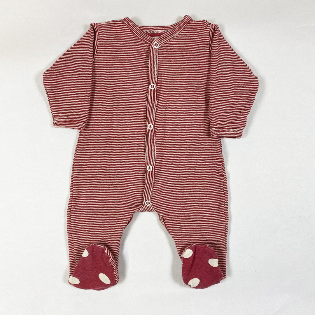 Pigeon Organics red striped pyjama 0-3M