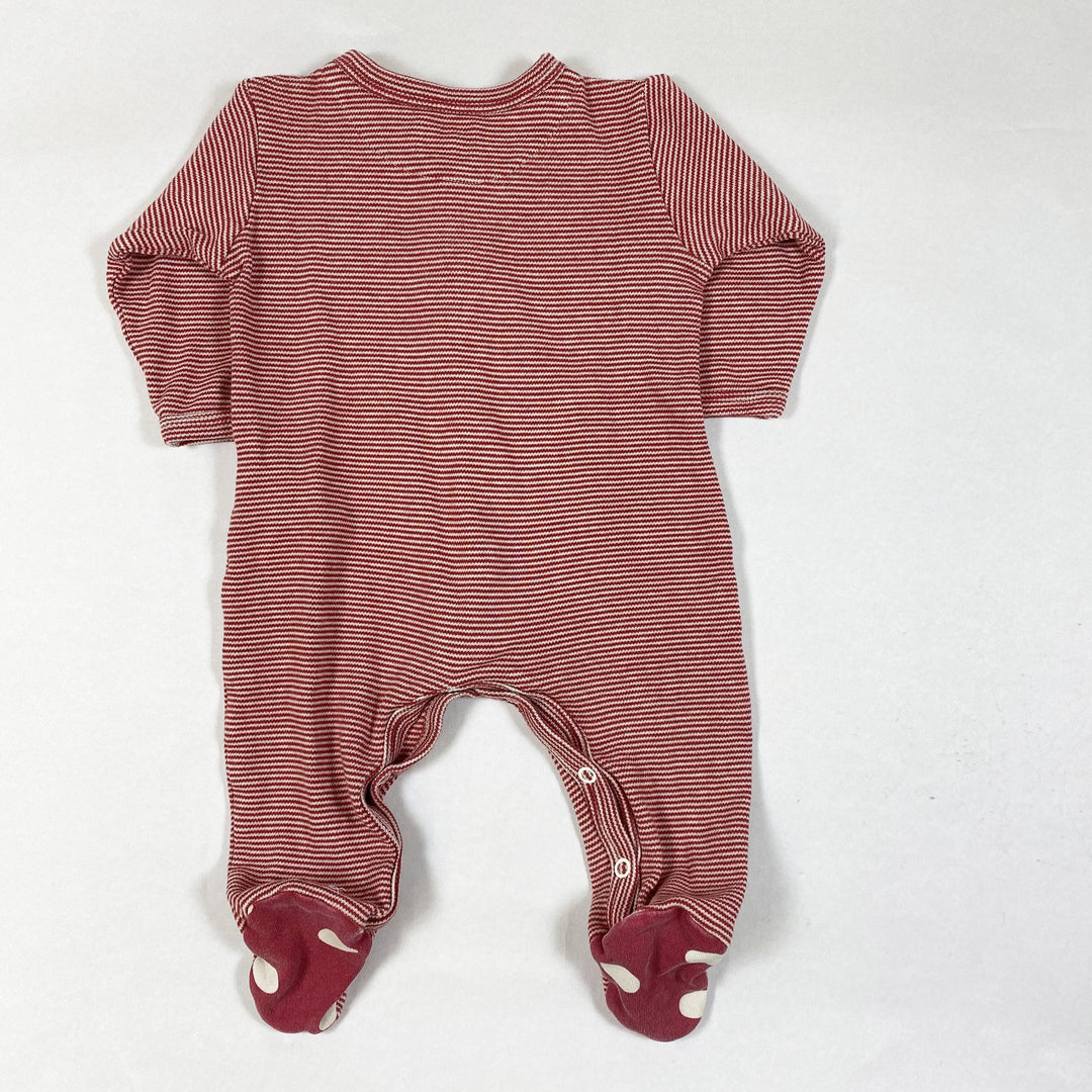 Pigeon Organics red striped pyjama 0-3M