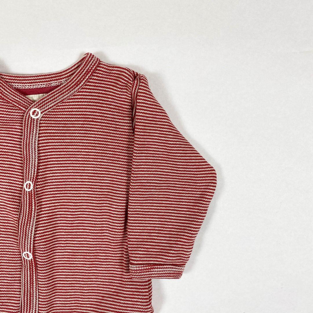 Pigeon Organics red striped pyjama 0-3M