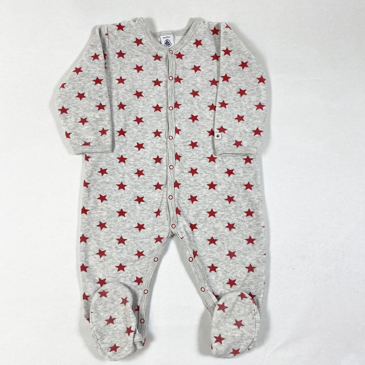 Petit Bateau grauer Pyjama mit roten Sternen 18M/81