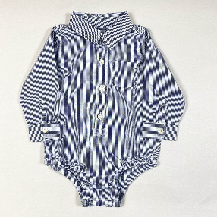 Gap blau gestreifter Body mit Hemdkragen 12-18M/80