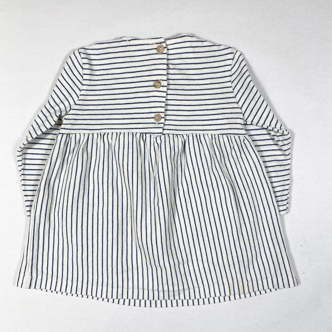 Zara blue striped long-sleeved dress 6-9M/74