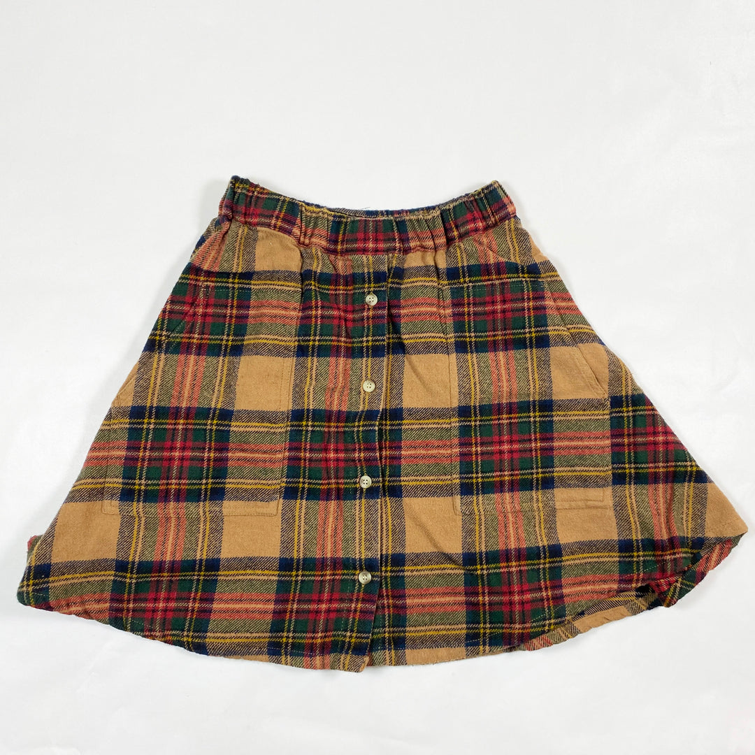 Finger in the Nose Ashby plaid skirt walnut Second Season 8-9Y