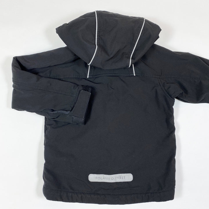 Polarn O. Pyret black fleece-lined soft shell jacket with removable hood 3-4Y/104