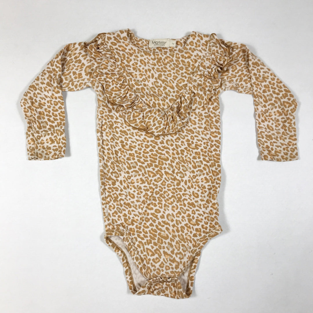 MarMar Copenhagen langärmeliger Body mit Leopardenmuster und Rüschendetail 1Y