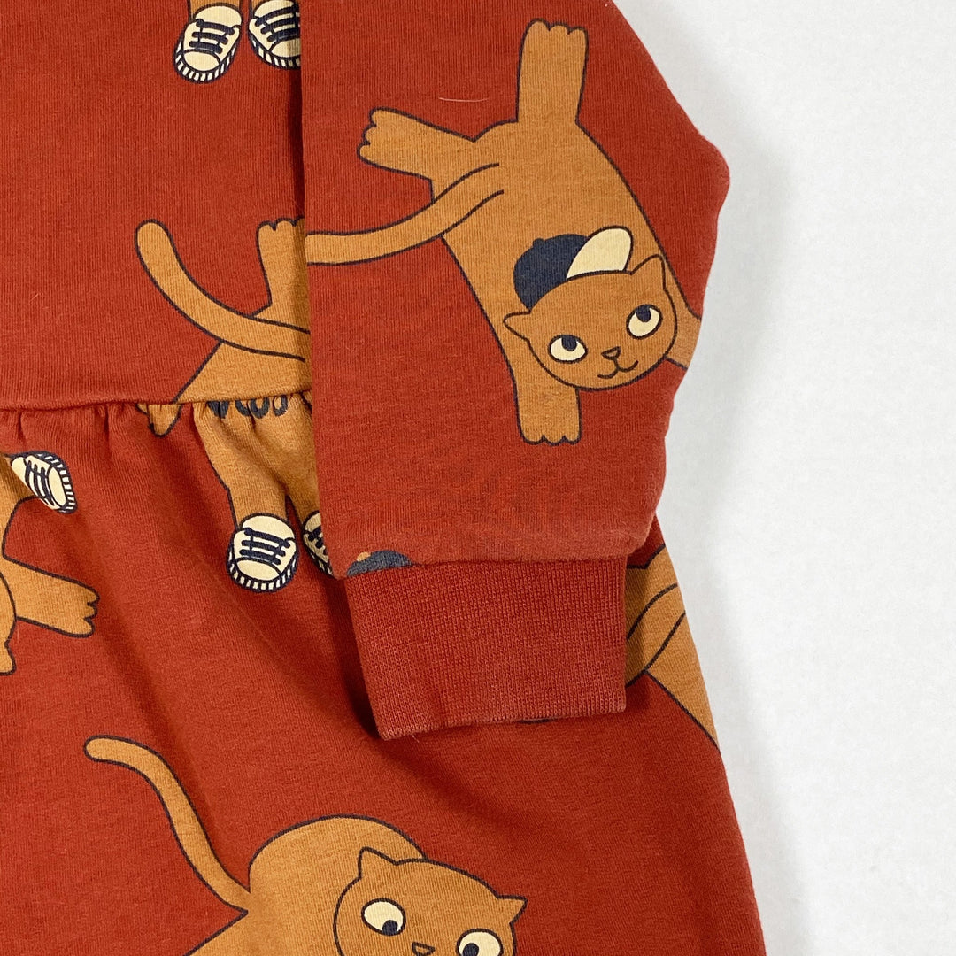 Tinycottons orange cat print long-sleeved dress 4Y