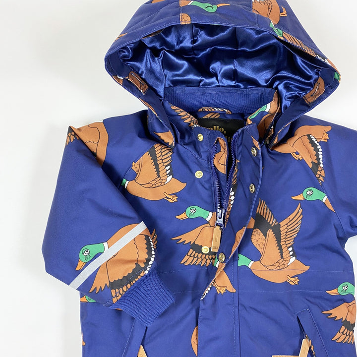 Mini Rodini navy duck print parka 80-86