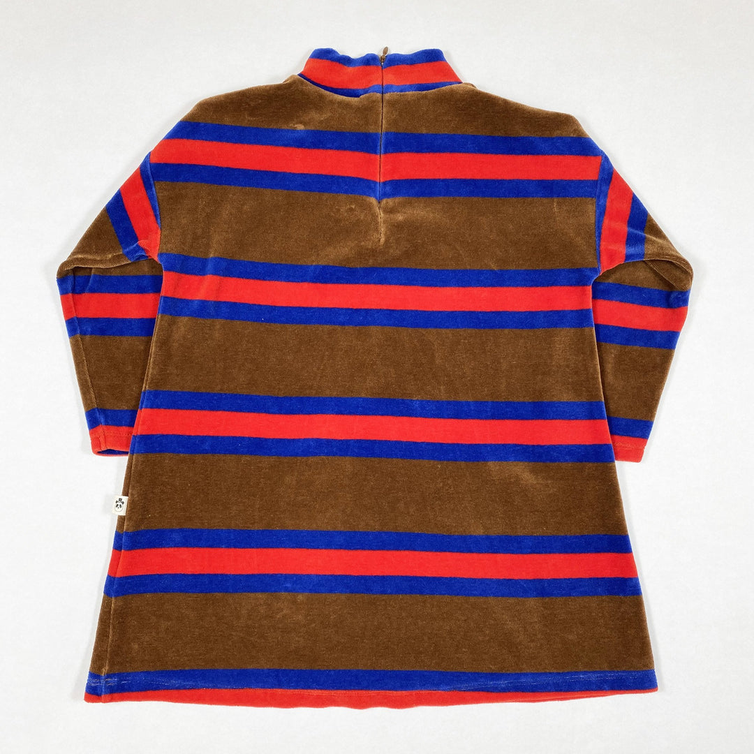 Mini Rodini brown striped long-sleeved velvet tunic 104-110