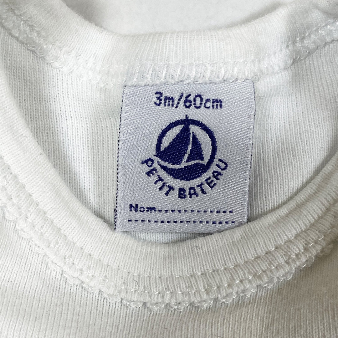 Petit Bateau short-sleeved white body 3M/60