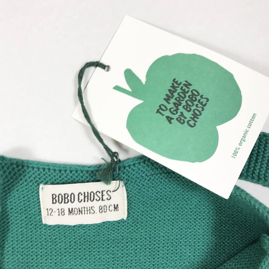 Bobo Choses green cherry knit dungaree Second Season