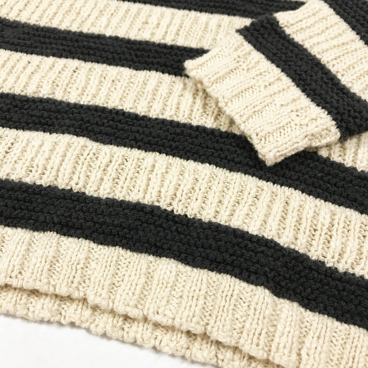 Bonton ecru/black striped knit sweater Second Season 10Y