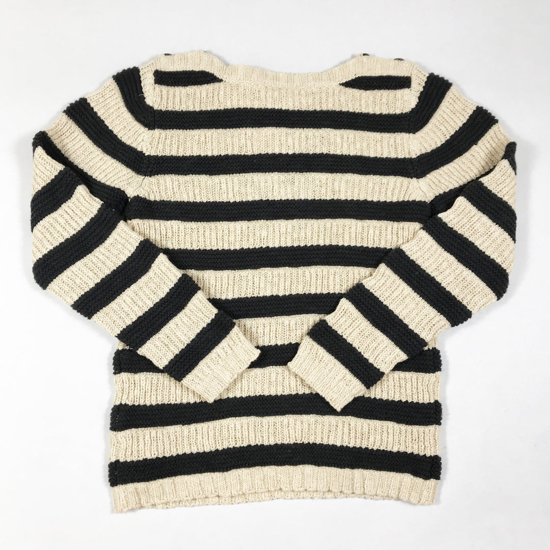 Bonton ecru/black striped knit sweater Second Season 10Y