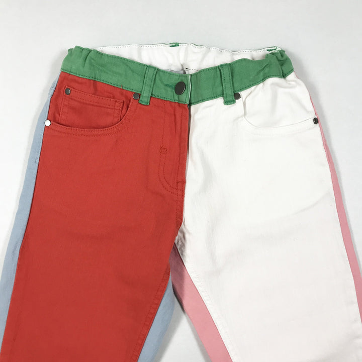 Stella McCartney Kids red/green/pink color block jeans Second Season 10Y