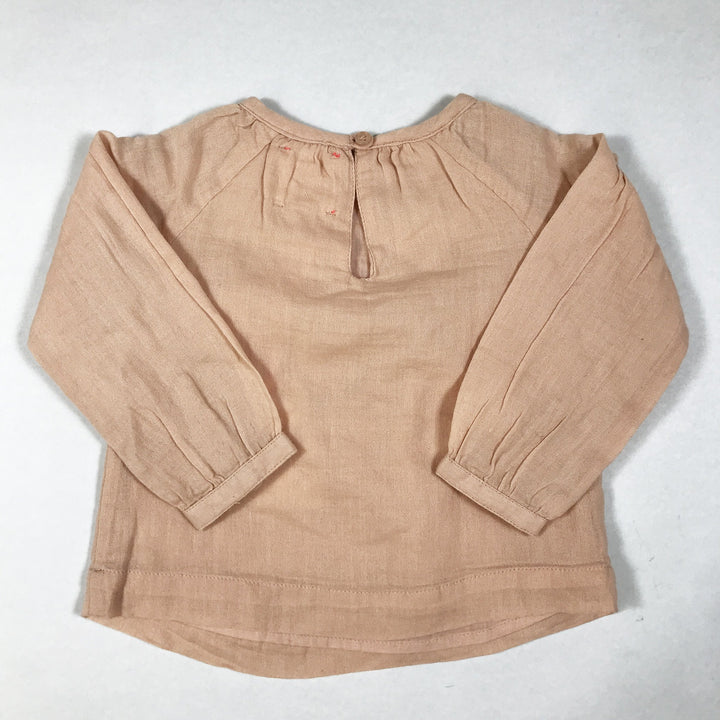 Bonheur du Jour pink blouse with ruffles and embroidery Second Season 6M