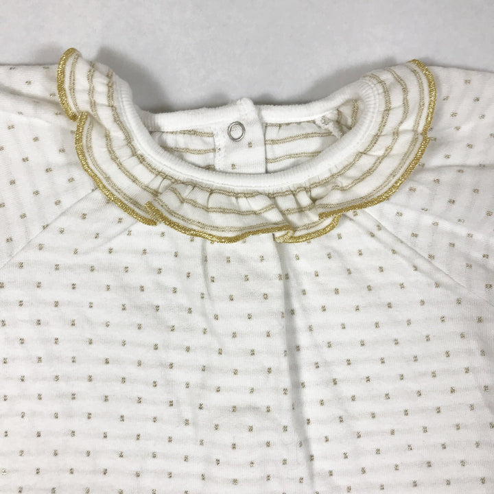 Petit Bateau white and gold polka-dot set 6M/67