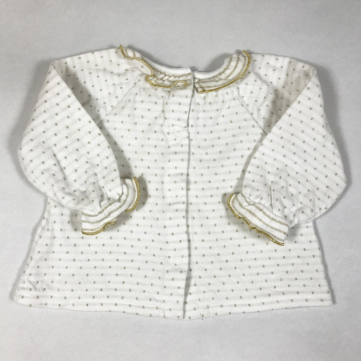 Petit Bateau white and gold polka-dot set 6M/67