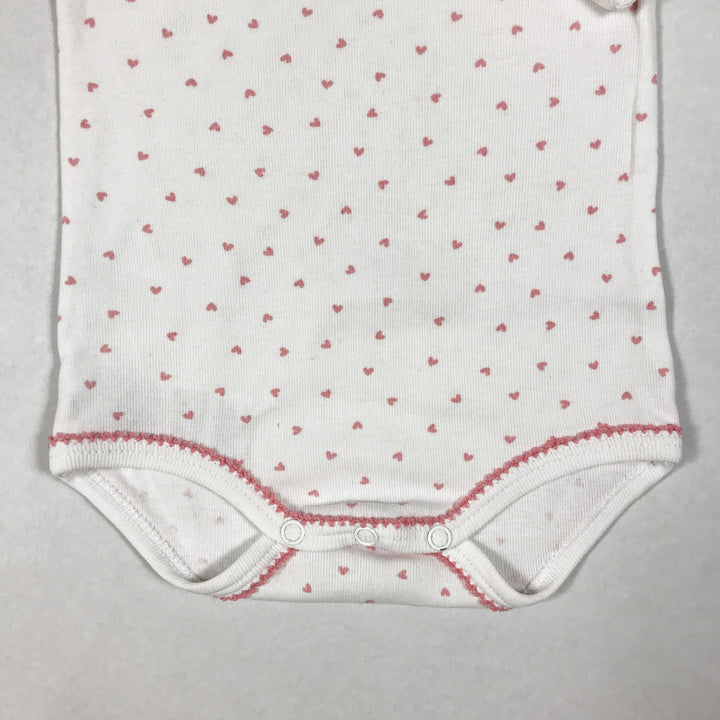 Petit Bateau heart-print long-sleeved body 3M/60