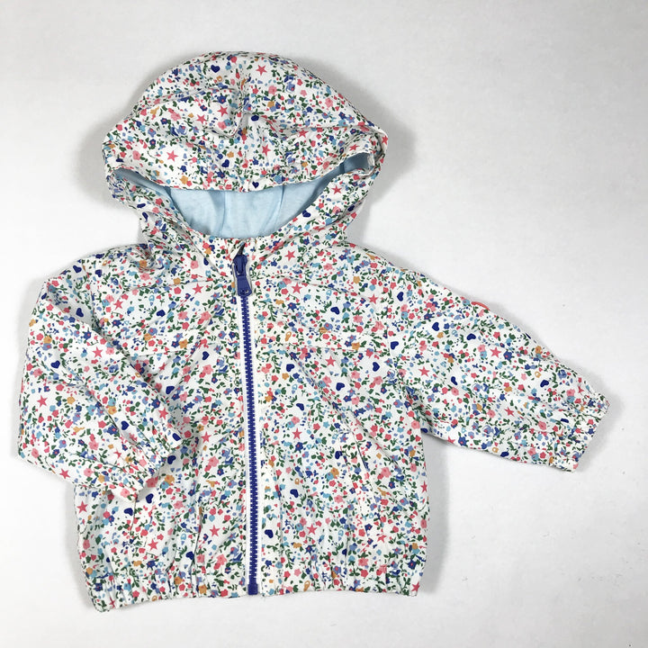 Zara floral print hooded windbreaker jacket 3-6M