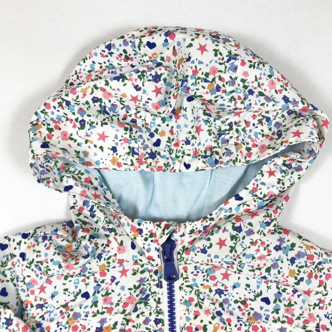 Zara floral print hooded windbreaker jacket 3-6M