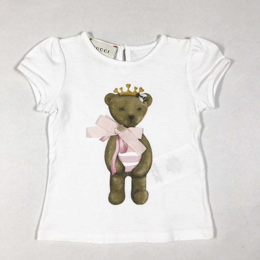 Gucci white short-sleeved t-shirt with teddy print 3-6M