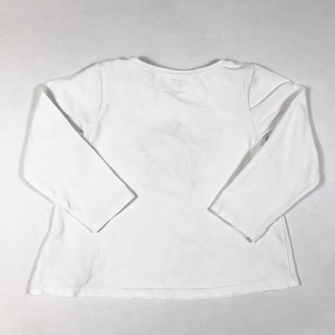 Obaïbi white long-sleeved t-shirt with star shaped applique 36M/98