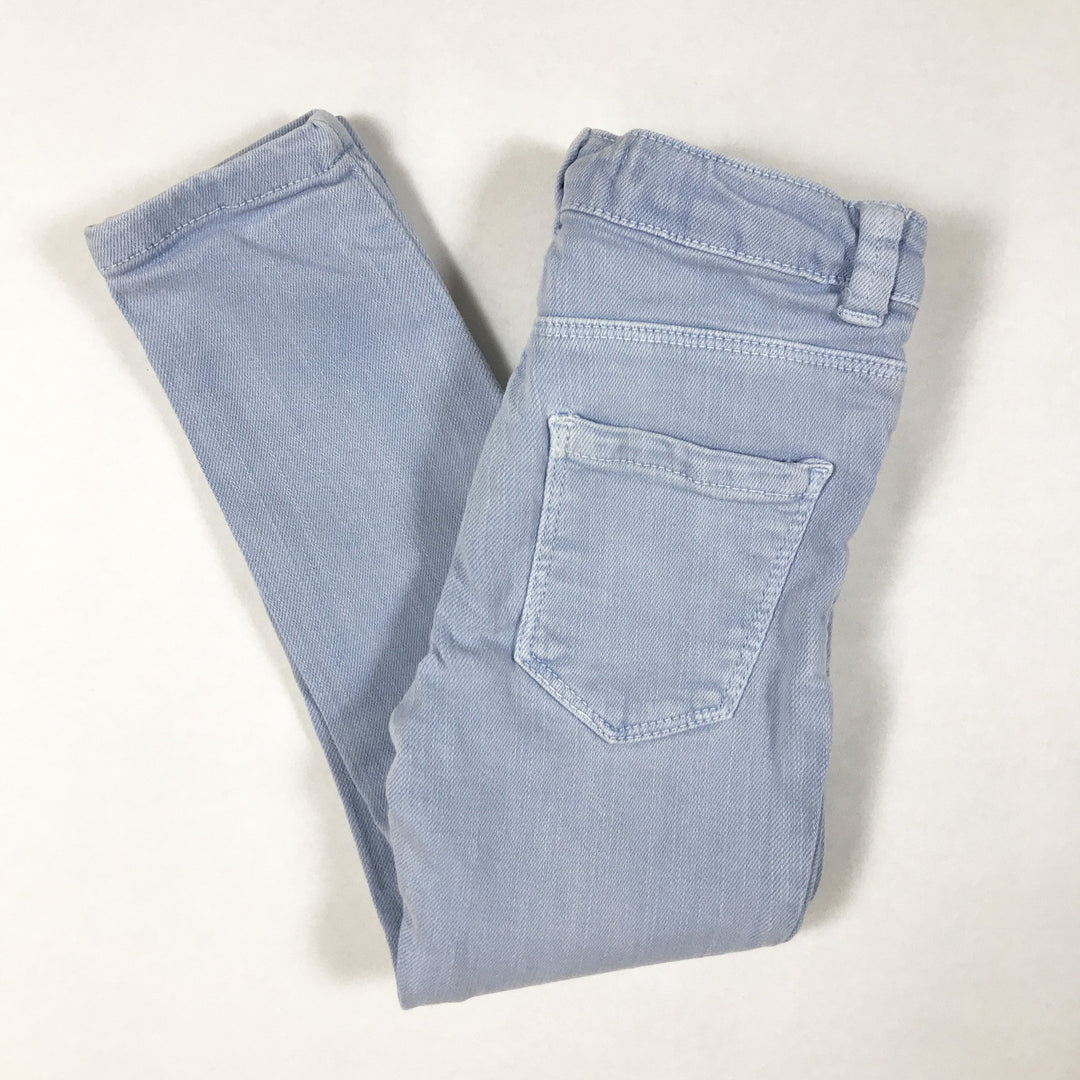 Zara light blue denim trousers with adjustable waist