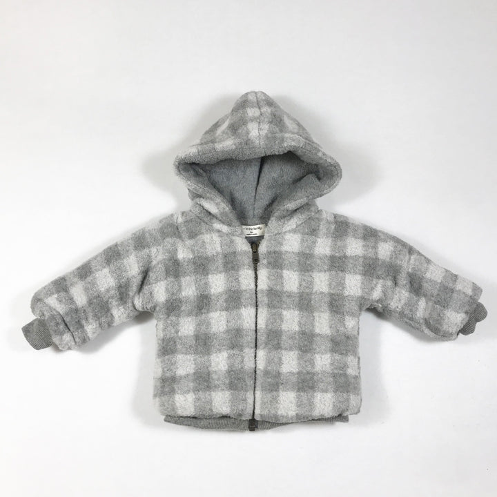 1+ In the Family grey checked hooded jacket 6M