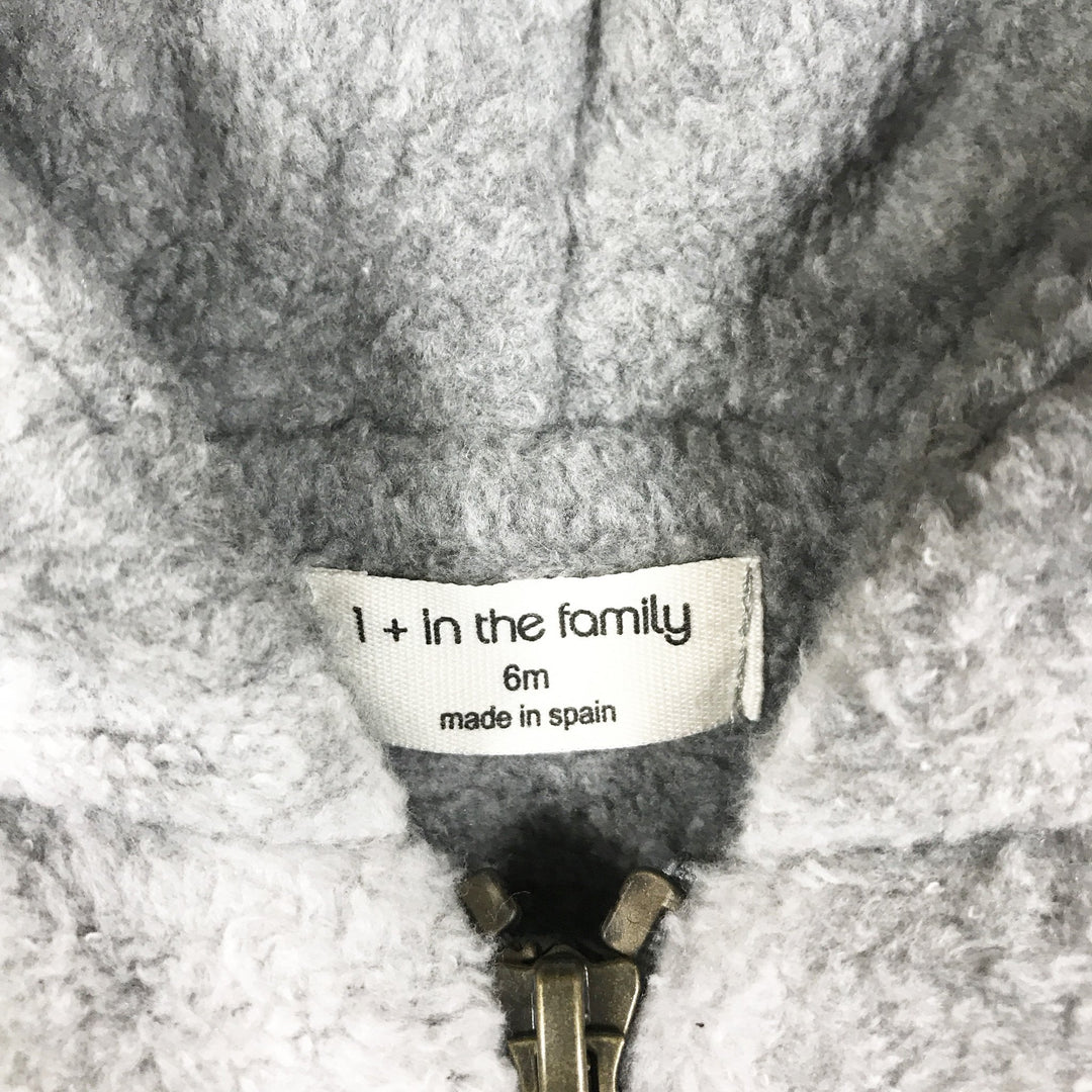 1+ In the Family grey checked hooded jacket 6M