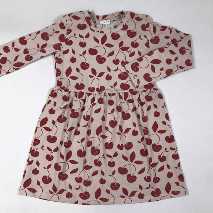 Livly beige cherry print long-sleeved dress 5Y/116