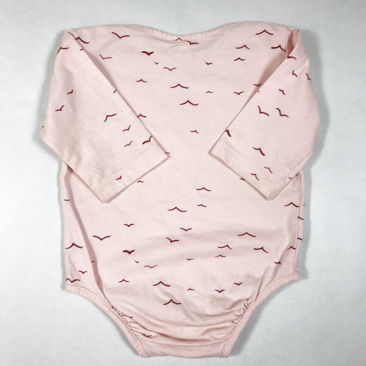 What I Like pink bird print long-sleeved body 6-12M