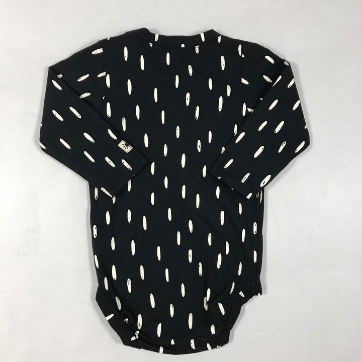 Lindex black geometric print long-sleeved body 4-6M/68
