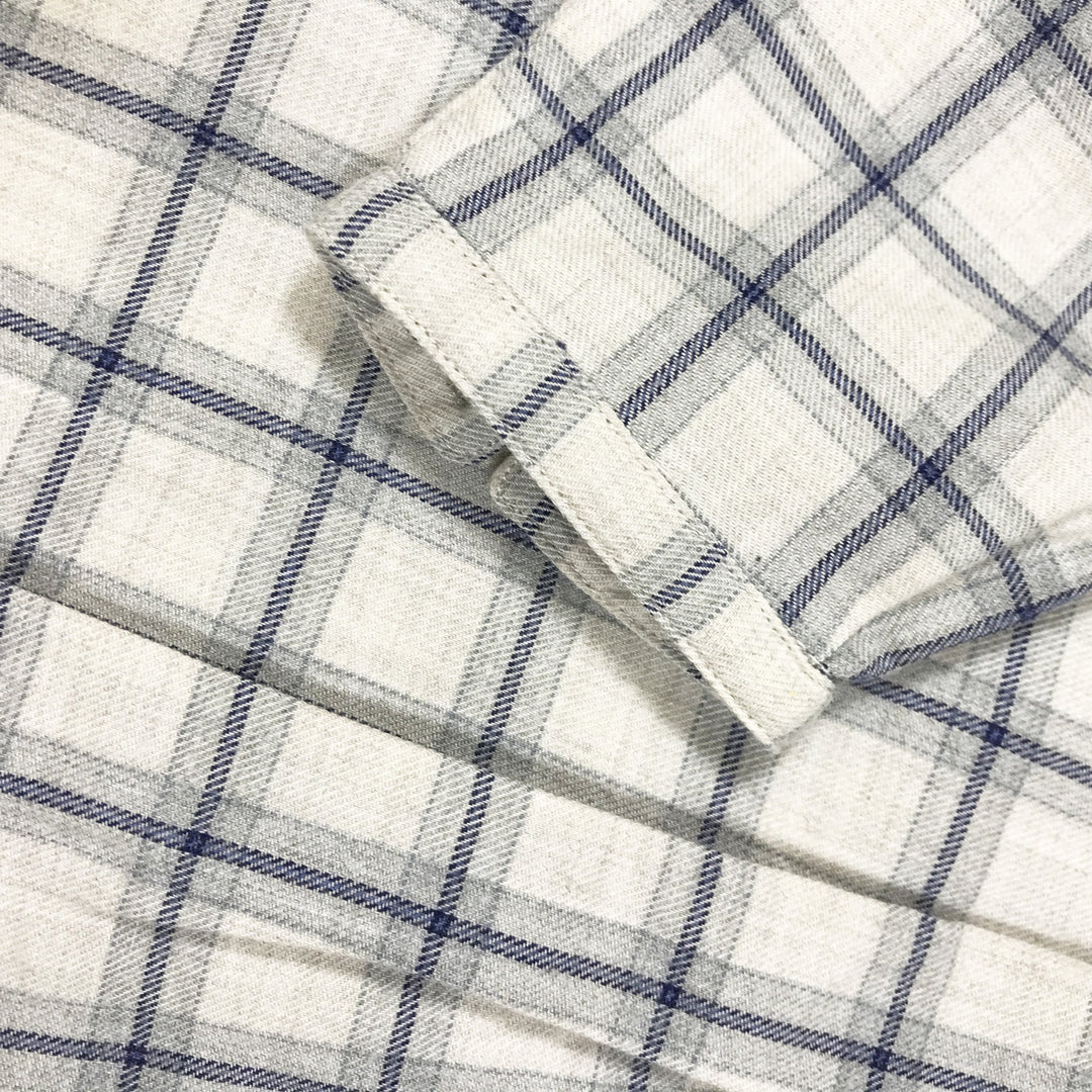 Bonpoint grey and blue checked long-sleeved shirt 12M