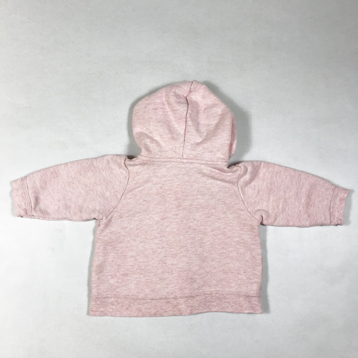 Petit Bateau hellrosa langärmeliger Kapuzenpullover 3M/60