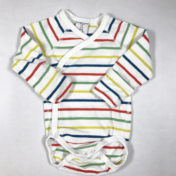 Polarn O. Pyret multicoloured striped long-sleeved wickelbody 1-2M/56