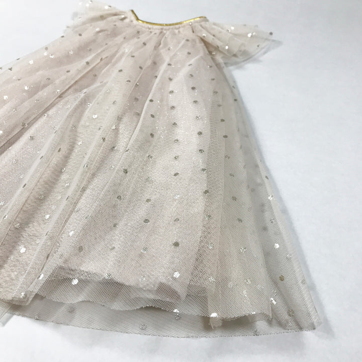 H&M rosa kurzärmeliges Kleid mit goldenen Tupfen 4-6M/68